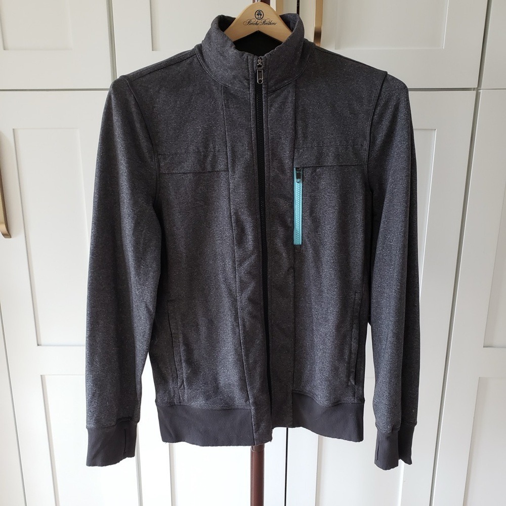 Lululemon Post Gravity Jacket Mens M Heathered Black Full Zip Training M4233S
